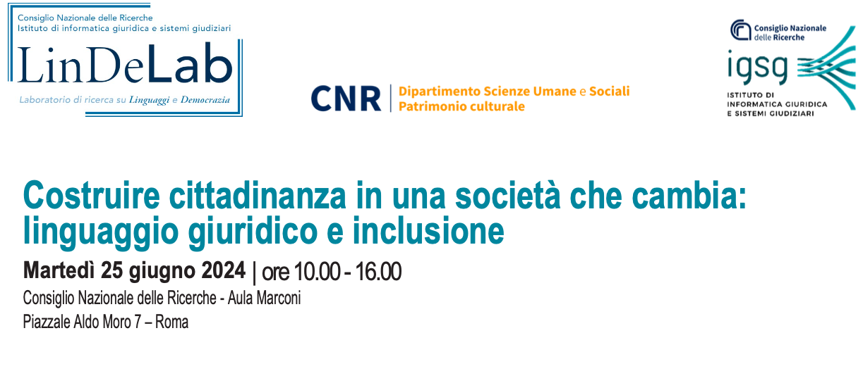 Convegno &quot;Costruire cittadinanza in una società che cambia: linguaggio giuridico e inclusione&quot;